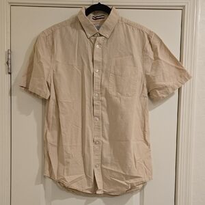 Casual Men's Tan Button Down Shirt